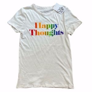 NEW Chaser Happy Thoughts Off White T Tee Shirt